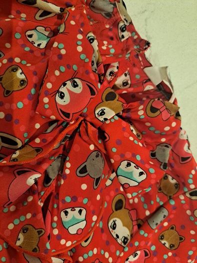Girls Christmas  Red Cute Bow Shirt 7-8