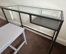 IKEA Black metal & glass desk