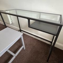 IKEA Black metal & glass desk