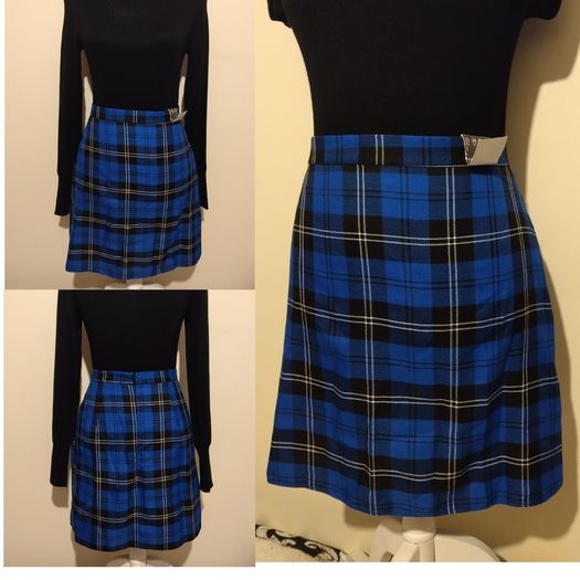 Blue Check Skirt, New With Tags