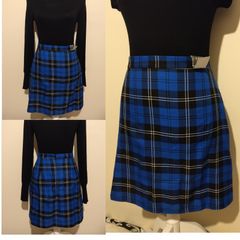 Blue Check Skirt, New With Tags