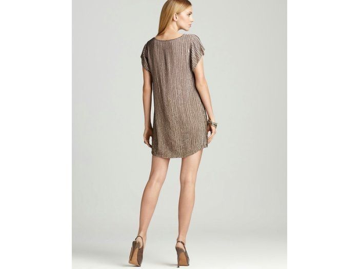 French Connection Gold Sequin Embellished Dress