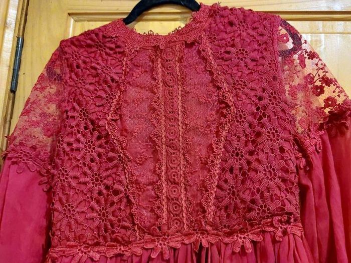 Red lace backless mini dress (free postage)