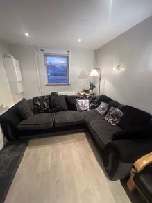 Large Grey L-Shaped Corner Sofa. Separates for Transport