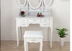 Three oval mirror seven drawer princess table for christmas gift