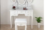 Three oval mirror seven drawer princess table for christmas gift