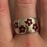 Chunky Womens Silver Ring with Flowers Image 3
