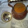 Copper Tea Kettle Blue-and-White Delf Ceramic Handle and matching Lid Knob, Postage Available Image 3