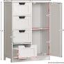 Bathroom Cupboard 4 Drawer 1 Door Floor Standing Cabinet Unit Storage Wood, White Image 3