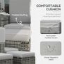 Rattan Sun Lounger w/ Storage Tea Table & Footstools, Grey Image 6