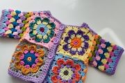 Handmade granny square baby cardigan