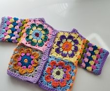 Handmade granny square baby cardigan
