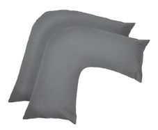 V Shaped Pillow Cases 2 Pack | Grey | Poly Cotton | Pregnancy | Orthopaedic | Barely Used