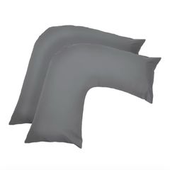 V Shaped Pillow Cases 2 Pack | Grey | Poly Cotton | Pregnancy | Orthopaedic | Barely Used