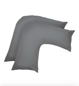 V Shaped Pillow Cases 2 Pack | Grey | Poly Cotton | Pregnancy | Orthopaedic | Barely Used