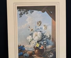 Antique 1856 George Baxter Print - "The Gardener's Shed" (Original Embossed Mount)