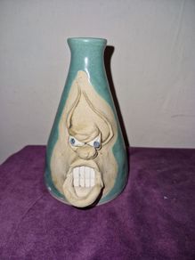 Irish Stoneware face vase
