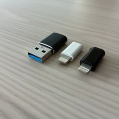 3PCS - 2x Micro USB (Female) to Lightning (Male) and 1x USB C (Female) to USB A (Male) adapters