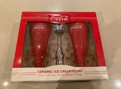 Coca Cola Ceramic Ice Cream Float Set