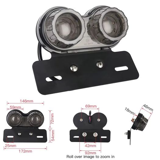 Universal 12V Motorcycle LED Brake Tail Light Signal Lights LED Integrated Tail Light with License Plate Bracket