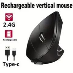 2.4G Wireless Office Mouse, Vertical Ergonomic Mouse, ABS 400Mah Rechargeable Type-C