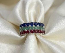 Silver Harry Ivens Multi Gemstone Band  A Masterpiece of Color