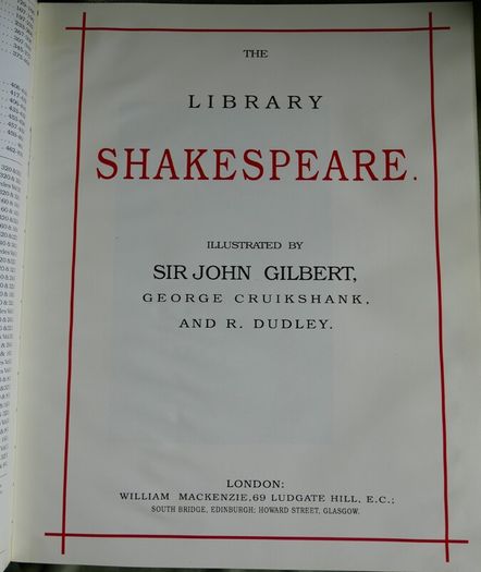 The Library Shakespeare Illustrated by Sir John Gilbert, George Cruikshank & R Dudley - Midpoint Press - Complete Works