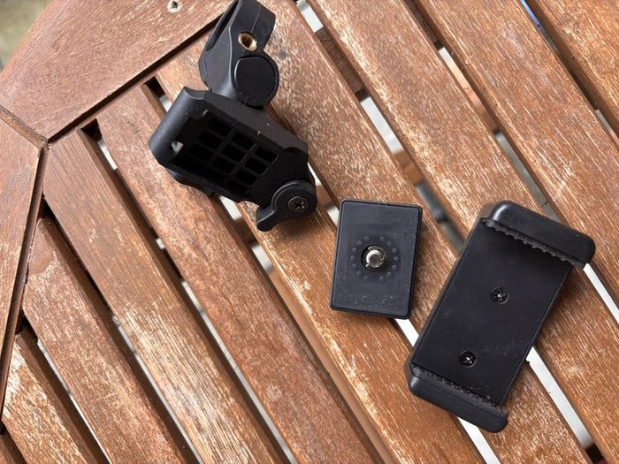 Lightweight tripod for phone or camera, with remote