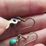 Vintage Earrings made of 925 silver with natural turquoise. Image 3