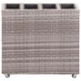 Garden Raised Bed with 4 Pots 80x22x79 cm Poly Rattan Grey Image 4