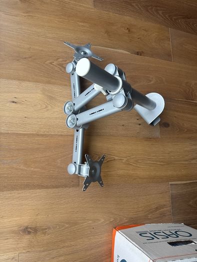 Dual monitor stand with desk clamp