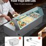 Post extra 6 euro or collection in balbriggan   NEW  220v 3 pin plug ,Commercial Food Warmer, 1500W Electric Stainless Steel Steam Food Warmer with Glass Cover, 3- Pan Countertop Buffet Bain Marie with Soup & Perforated Ladles, for Catering, Restauran Image 3