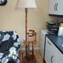 Vintage Mahogany Spinning Wheel Floor Lamp Image 5