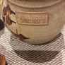 OFFERS WELCOME PLEASE -Ballydougan Stoneware Pottery - 4 Pieces . Biscuit ( Old Irish writing) Sugar and Tea lidded Jars and a shallow bowl shaped dish for biscuits Image 2