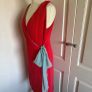 Silk faux wrap coral dress - lined / size 12 Image 2