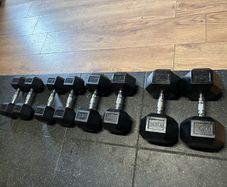 Rubber Hex Dumbbell Set!!!