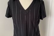 BNWT Black Pinstripe Top, size 12