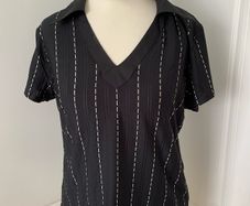 BNWT Black Pinstripe Top, size 12