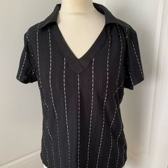 BNWT Black Pinstripe Top, size 12