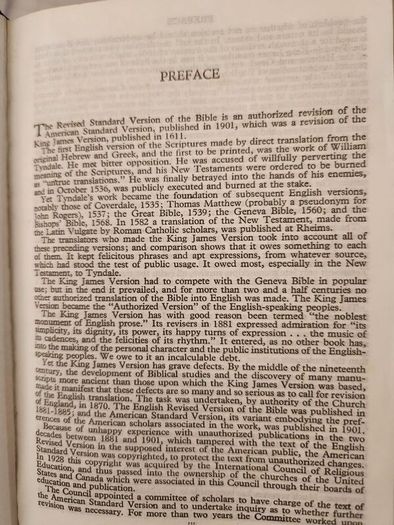 THE BIBLE. REVISED STANDARD  VERSION. Hardback in very good condition.  1100 pages.38.