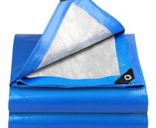 Tarpaulin Waterproof Heavy Duty 3m x 3m 115 GSM Blue Tarps Sheet for Furniture Ground Multipurpose Covers