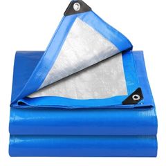 Tarpaulin Waterproof Heavy Duty 3m x 3m 115 GSM Blue Tarps Sheet for Furniture Ground Multipurpose Covers
