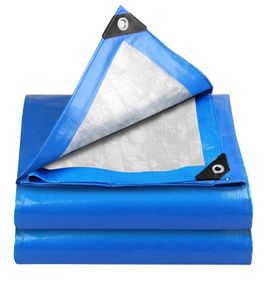 Tarpaulin Waterproof Heavy Duty 3m x 3m 115 GSM Blue Tarps Sheet for Furniture Ground Multipurpose Covers
