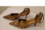 Jinrei Gold Leopard Print Pointed Toe Ankle Strap Heels EU36 UK3 New Boxed  CAN POST