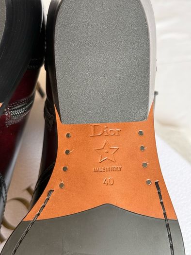 NEW Christian Dior West Boot Black/Burgundy Leather