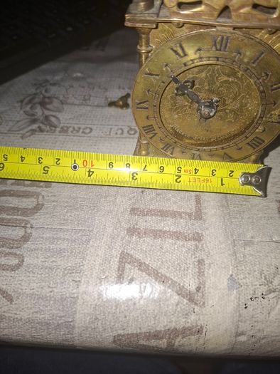 Vintage Brass Lantern Smiths Mantel Clock,  A Bedchamber or Temple Clock, with Key and working