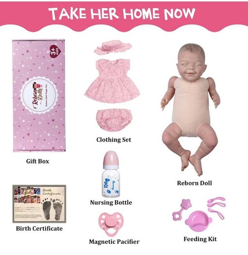 Lifelike Reborn Baby Dolls - 20-Inch Sweet Smile Realistic-Newborn Baby Dolls Sleeping Baby Girl Real Life Baby Dolls with Toy Accessories Gift Set (FREE POSTAGE)