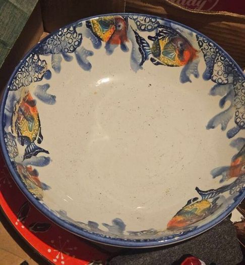 Large Serving Bowl and Plate