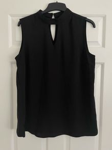F&F Black sleeveless blouse top shirt size 12