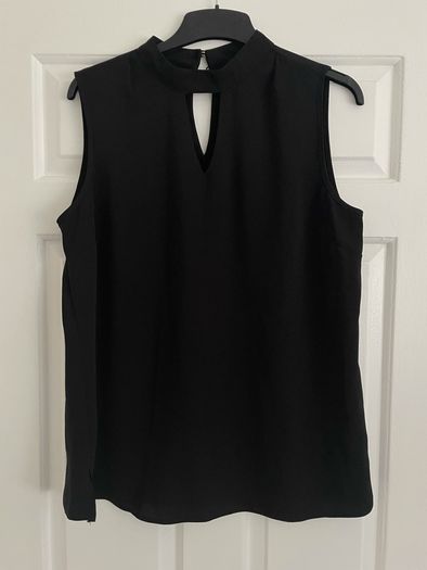 F&F Black sleeveless blouse top shirt size 12